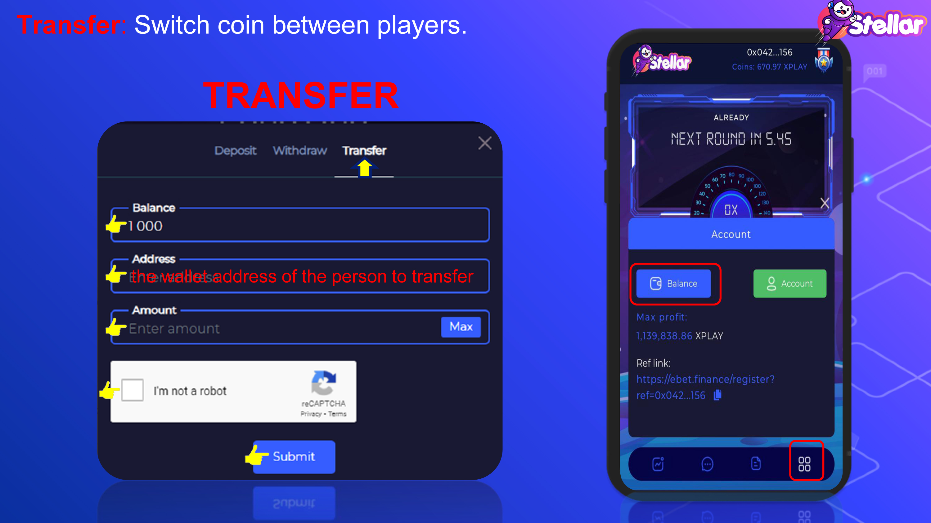 How to Withdraw & Deposit in Game Stellar - Eplay
